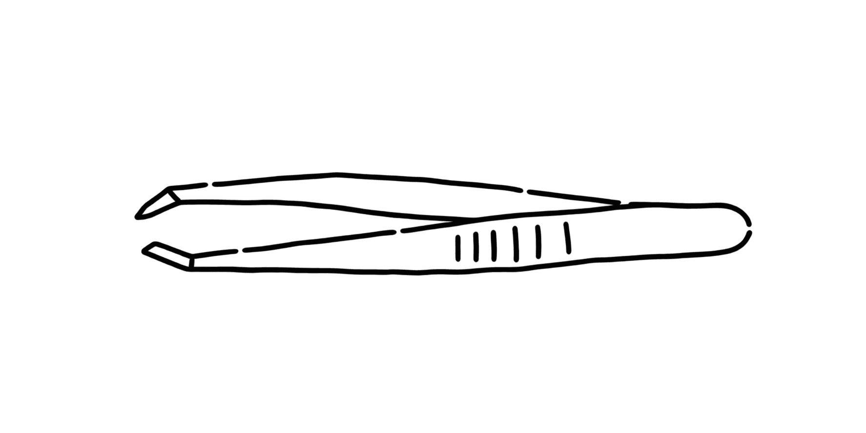 Illustration of a pair of lash tweezers